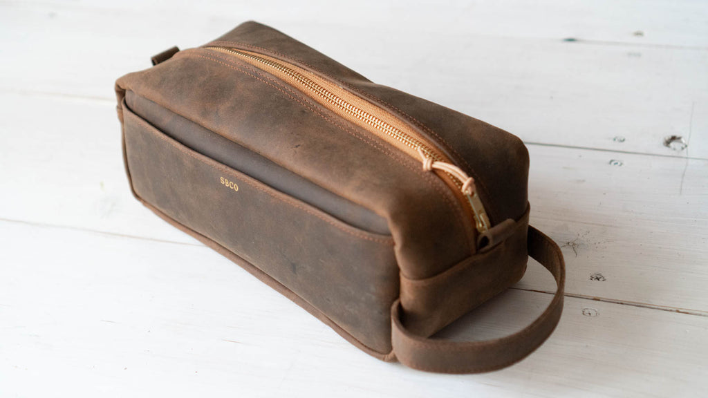 Making an Oil Tan Leather Dopp Kit