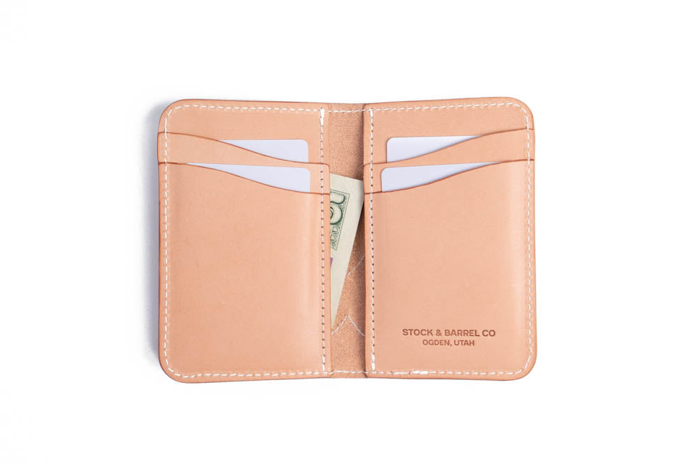 Men's Leather Bifold Wallet with Vertical Card Slots– Stock and Barrel
